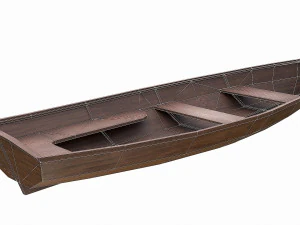 painted wooden boat v3 3D Model