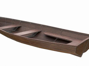 painted wooden boat v3 3D Model
