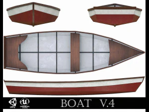 bemaltes Holzboot v4 3D Modell