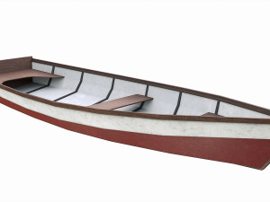 painted wooden boat v4 3D Модель