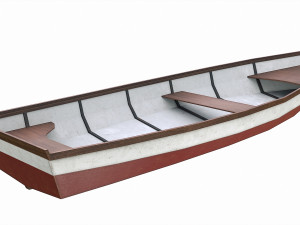 painted wooden boat v4 3D Модель