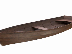 barco de madeira pintado v4 Modelo 3D