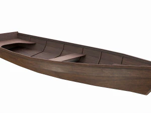 barco de madeira pintado v4 Modelo 3D