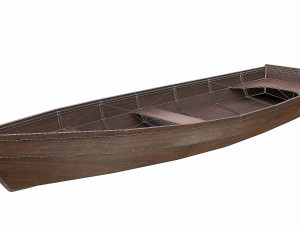 painted wooden boat v4 3D Модель