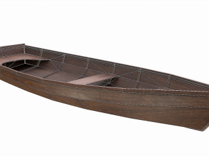 painted wooden boat v4 3D Модель