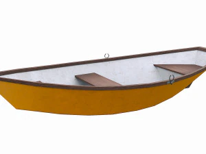 barca in legno dipinta v5 Modello 3D