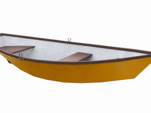 barca in legno dipinta v5 Modello 3D