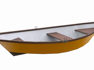 barca in legno dipinta v5 Modello 3D