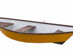 barca in legno dipinta v5 Modello 3D