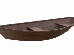 barca in legno dipinta v5 Modello 3D