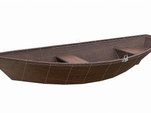 painted wooden boat v5 3D Модель