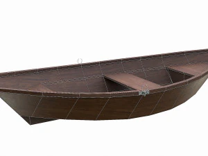 barca in legno dipinta v5 Modello 3D