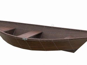barca in legno dipinta v5 Modello 3D