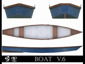 painted wooden boat v6 3D Model