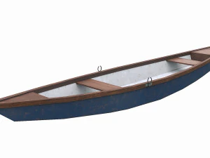 painted wooden boat v6 3D Model