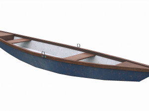 painted wooden boat v6 3D Модель
