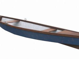 painted wooden boat v6 3D Модель