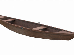 painted wooden boat v6 3D Модель