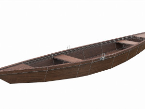 painted wooden boat v6 3D Модель