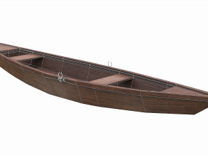 painted wooden boat v6 3D Модель