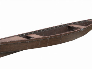 painted wooden boat v6 3D Модель