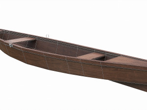 painted wooden boat v6 3D Модель