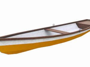barco de madeira pintado v7 Modelo 3D