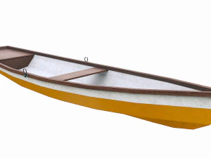 barco de madeira pintado v7 Modelo 3D