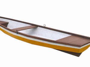 barco de madeira pintado v7 Modelo 3D
