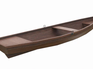 barco de madeira pintado v7 Modelo 3D