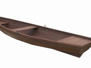 barco de madeira pintado v7 Modelo 3D