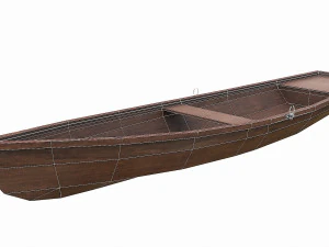 barco de madeira pintado v7 Modelo 3D