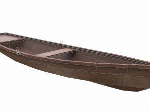 barco de madeira pintado v7 Modelo 3D