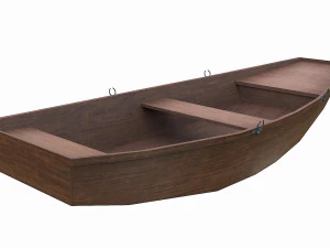 barco de madeira pintado v8 Modelo 3D