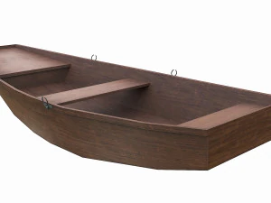 barco de madeira pintado v8 Modelo 3D