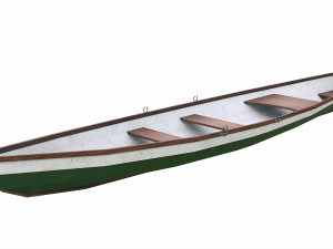painted wooden boat v9 3D Model