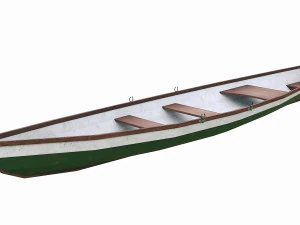 painted wooden boat v9 3D Model