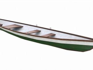 painted wooden boat v9 3D Model