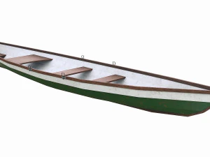 painted wooden boat v9 3D Model