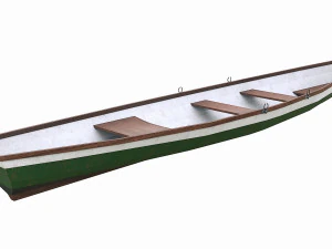 painted wooden boat v9 3D Model