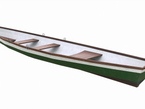 painted wooden boat v9 3D Model