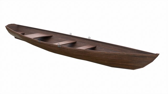 Painted Wooden Boat V10 - 3D Model by iQuon