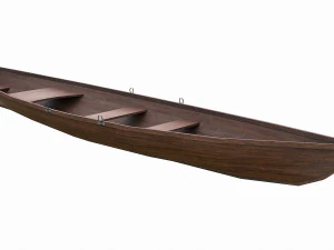 painted wooden boat v9 3D Model