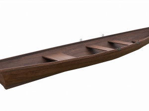 painted wooden boat v9 3D Model