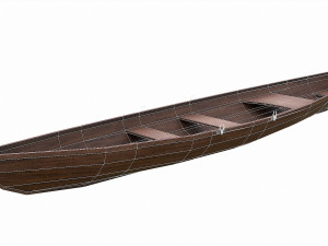 painted wooden boat v9 3D Model
