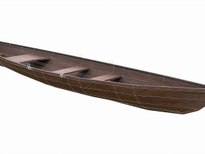 painted wooden boat v9 3D Model