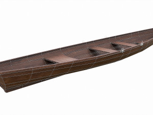 painted wooden boat v9 3D Model