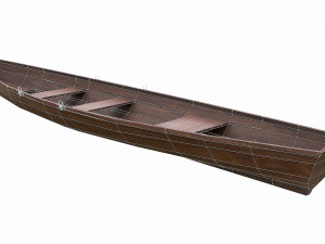 painted wooden boat v9 3D Model
