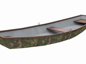painted wooden boat v10 3D Model