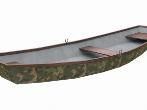painted wooden boat v10 3D Model
